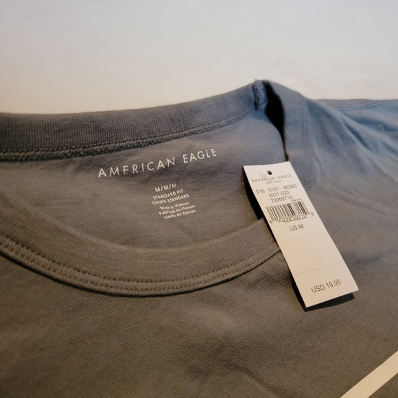 American Eagle Graphic Tee [M] Gray/White - Picture 3 of 4